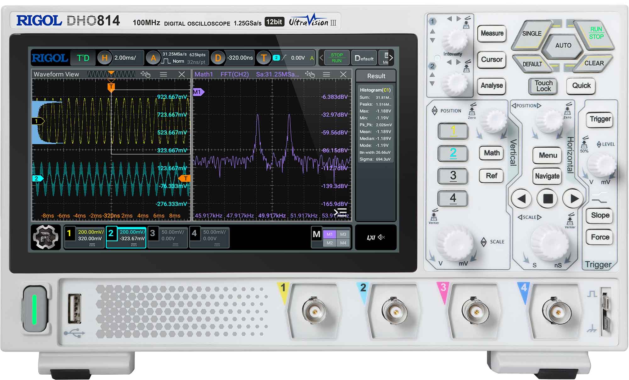 DS1054Z Osciloscopio digital 50MHz, 4Ch, 1 GSa/s, Rigol