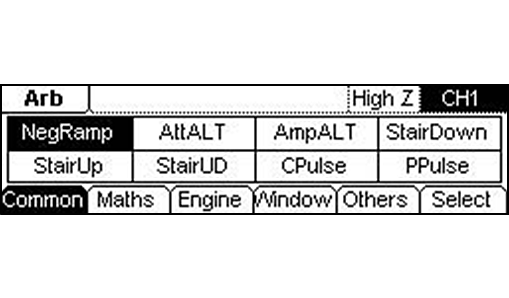 Built-in 48 arbitrary waveforms