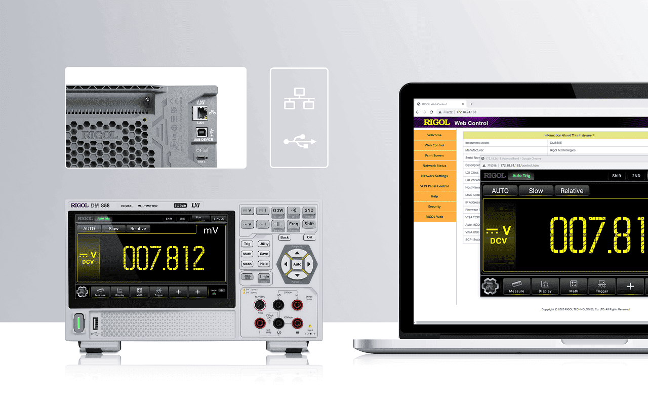 Flexible connection with PC to control instruments